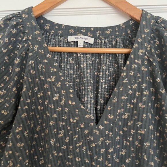 Madewell Manon Cotton Voile Top in Architect Green | Size Large - Picture 5 of 10